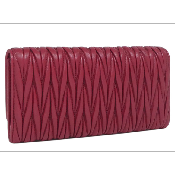 Miu Miu Matelasse Crystal Wallet Ruby Red Sheep Leather - Picture 5 of 7